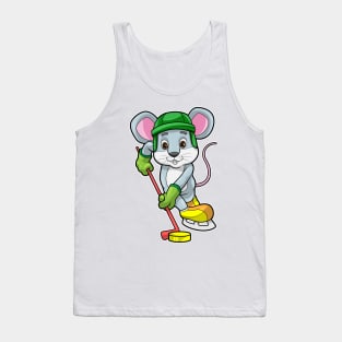 Mouse at Ice hockey with Ice hockey stick Tank Top